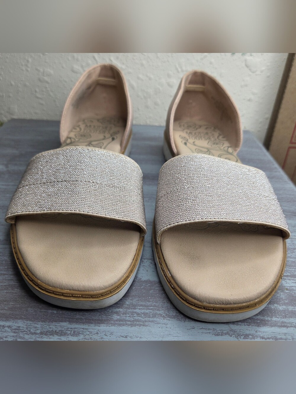 Mootsies Tootsies Penelope Women's Neutral Beige/metallic Slip-On Slide Sandals